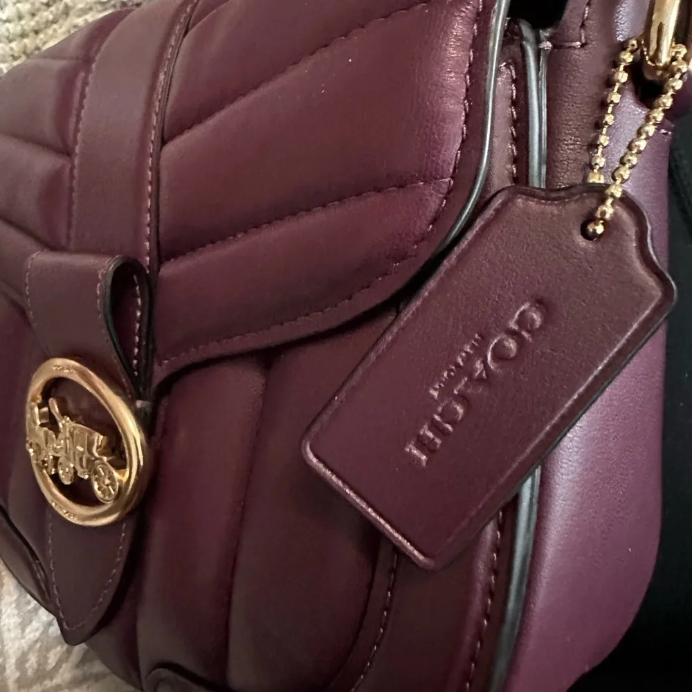 Coach C2803 Georgie Saddle Bag With Quilting Boysenberry - Picture 8 of 8